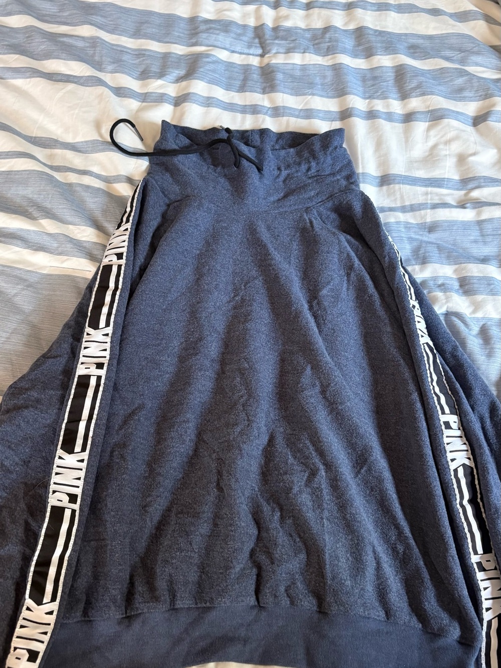 Victoria's Secret Navy Sweater with White PINK Side Stripe